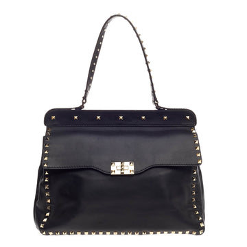 Valentino Rockstud Frame Handle Bag Leather Large