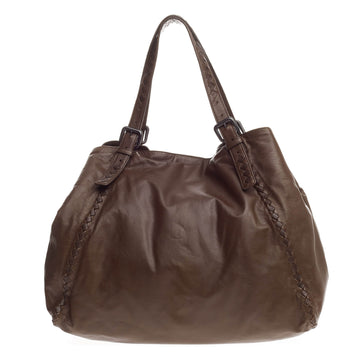 Bottega Veneta Belted Tote Leather with Karung Intrecciato Large