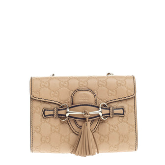Gucci Emily Chain Strap Flap Bag Guccissima Leather Mini