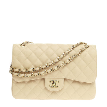Chanel Classic Double Flap Quilted Caviar Jumbo