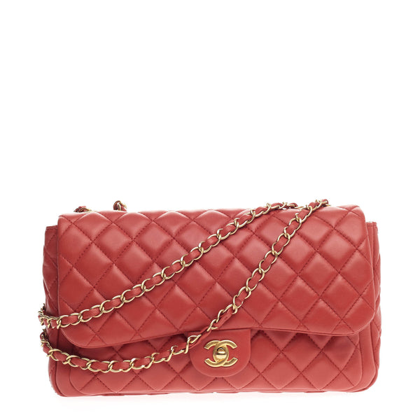 Chanel Now and Forever Flap Bag Quilted Lambskin Jumbo 8980