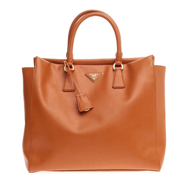 Prada Zip Convertible Tote Saffiano Leather Medium