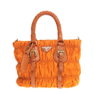 Prada Gaufre Convertible Tote Tessuto Small