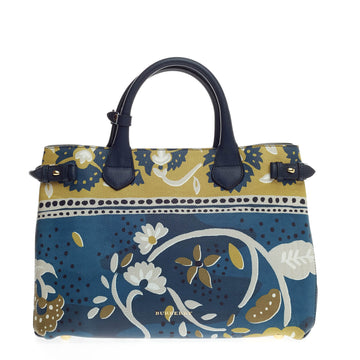 Burberry Banner Convertible Tote Printed Leather Medium