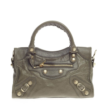 Balenciaga City Giant Studs Leather Mini