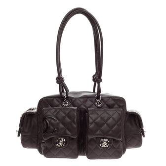 Chanel Cambon Multipocket Reporter Quilted Lambskin Small