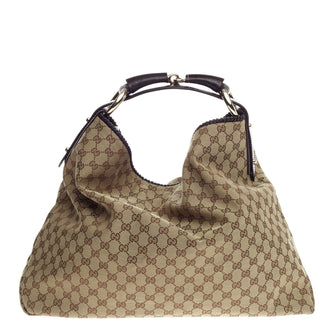 Gucci Horsebit Hobo GG Canvas Large