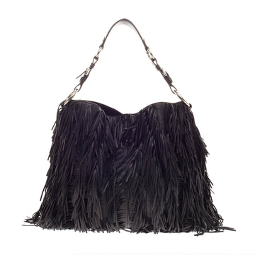 Prada Fringe Hobo Leather