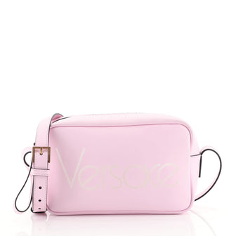 Versace Logo Camera Bag Printed Leather Medium Pink 442651