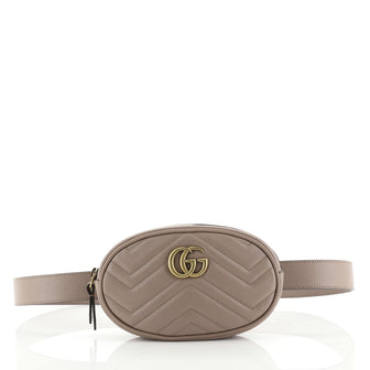 Gucci GG Marmont Belt Bag Matelasse Leather Neutral 441361