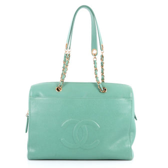 Chanel Vintage Timeless Zip Tote Caviar Medium Green 2794601